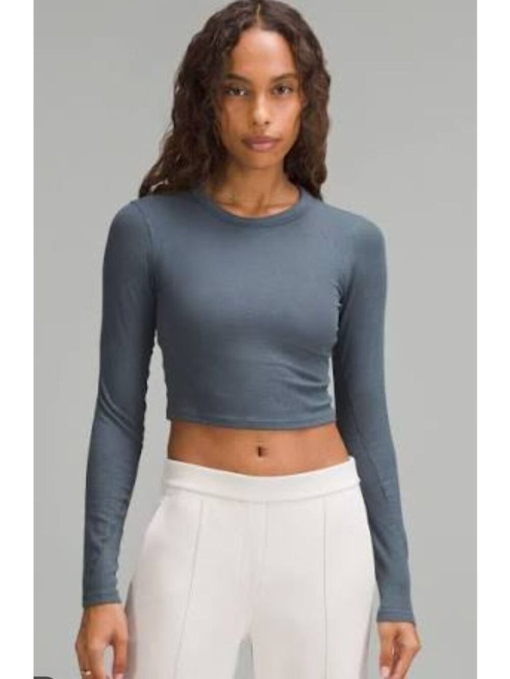 NWT Lululemon Hold Tight Straight-Hem Cropped Long-Sleeve Shirt-sz 14 - Picture 2 of 6
